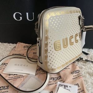 SOLD AUTH GUCCI White Gold SEGA GUCCY CROSSBODY